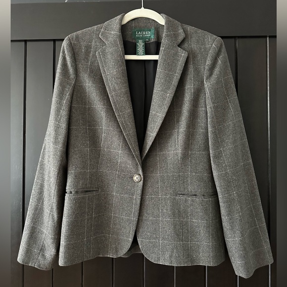 Lauren Ralph Lauren Charcoal Wool Blazer - Women’s 10 - Picture 1 of 6
